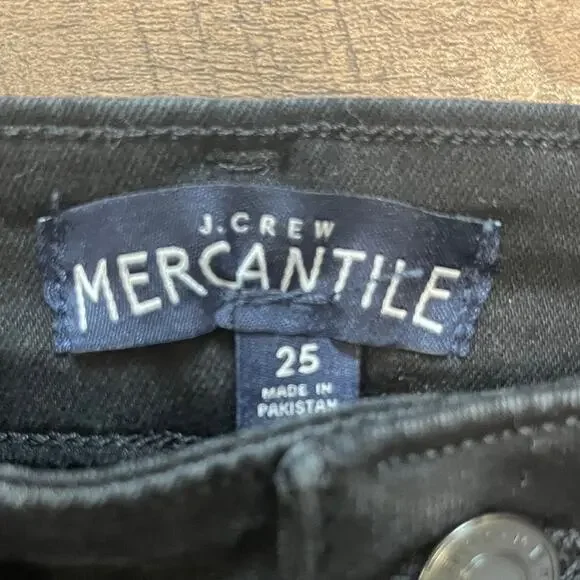 J Crew Mercantile Black Denim Skinny Jeans Womens Size 25 Classic Basic Casual - Picture 7 of 10